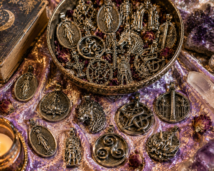 Sacred Talisman Pewter Pendant & Brooch Collection