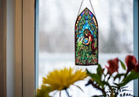 Glass Suncatcher 8in Cathedral - Earth Goddess (Each)