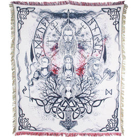 Cotton Heavy Throw w/ Fringe - Viking Gods (Each)