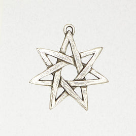Wicca Pewter Pendant Necklace -  Seven Pointed Star