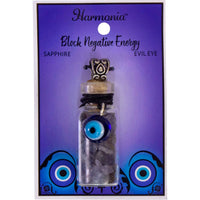 Block Negative Energy ~ Sapphire Chips w/ Evil Eye