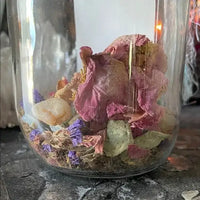 Woodland Fairy Good Fortune Jar: Crystals, Herbs, Hag Stone