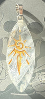 Natural Stone Horse Eye Sun Sign SS Pendant