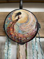 Charmed Mystical Artist 4" Tambourine and Ribbon Wall Accent