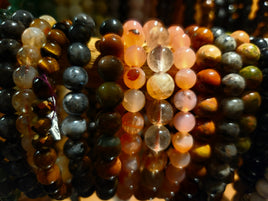 8” MM Bead Bracelet Round A-M