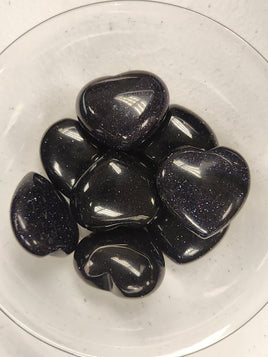 Blue Goldstone Puffy Heart