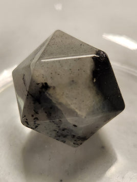 Quartz with Black Tourmaline Icosahedron