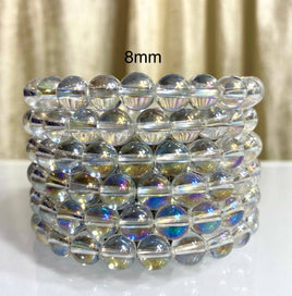 Angel Aura Clear Quartz Bead Stretch Bracelet