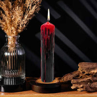 Dripping Colors Pillar Candle - Black/Red (Each)