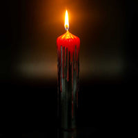 Dripping Colors Pillar Candle - Black/Red (Each)