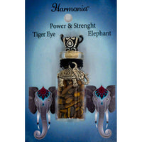 Power & Strength ~ Tiger Eye Chips w/ Elephant Spell Jar