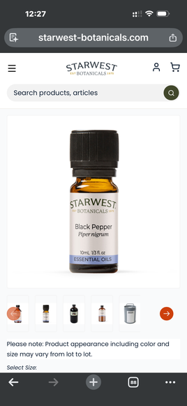 Black Pepper (Piper Nigrum)Essential Oil