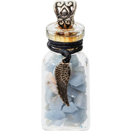Guidance ~ Angelite Chips w/ Angel Wing Spell Jar