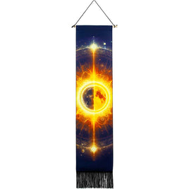 Sun & Moon Collide ~ Linen Banner w/ Fringe