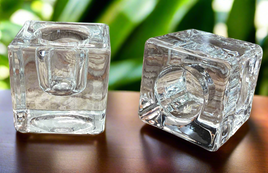 Cube/Square Glass Taper Candle Holder