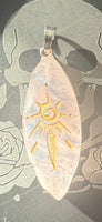 Natural Stone Horse Eye Sun Sign SS Pendant