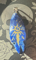 Natural Stone Horse Eye Sun Sign SS Pendant