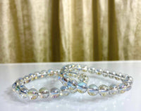 Angel Aura Clear Quartz Bead Stretch Bracelet