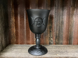Cast Iron Chalice with Pentacle and Moons