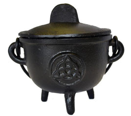 Cast Iron Triquetra Cauldron w/ Lid