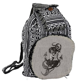Black And White Stripes Mermaid Backpack