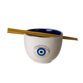 Evil Eye Ramen Bowl w/Chopsticks