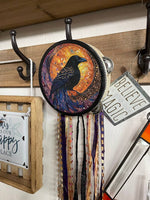 Mystical Raven 6" Tambourine and Ribbon Wall Accent
