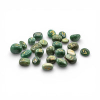 Jade Gemstone Rune Sets With Velvet Bag