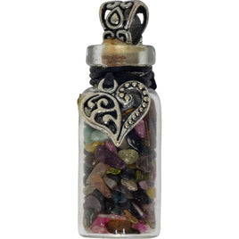 Love ~ Tourmaline Chips w/ Heart Spell Jar