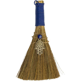 Wicca Broom - Evil Eye w/ Fatima Hand