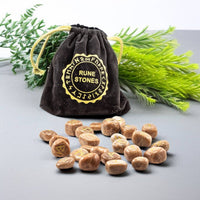 Peach Moonstone Gemstone Rune Sets With Velvet Bag