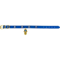 Vegan Leather Dog Collar - Evil Eye w/ Fatima Hand - Medium