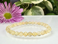6 Pcs Natural Citrine 6mm 7.5” Crystal Stretch Bracelets