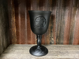 Cast Iron Chalice with Raven and Pentacle