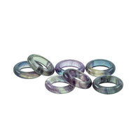 Fluorite Gemstone Band Ring Assorted Sizes Lot of 10 Pcs