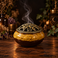 Ceramic Burner Bowl w/ Floral Lid
