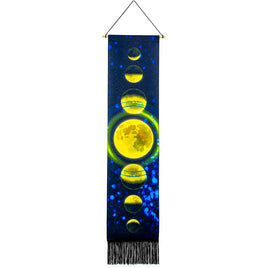 Moon Phases ~ Linen Banner w/ Fringe