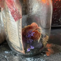 Woodland Fairy Good Fortune Jar: Crystals, Herbs, Hag Stone