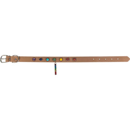 Vegan Leather Dog Collar - 7 Chakras - Large