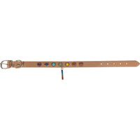 Vegan Leather Dog Collar - 7 Chakras - Medium