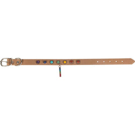 Vegan Leather Dog Collar - 7 Chakras - Medium