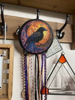 Mystical Raven 6" Tambourine and Ribbon Wall Accent