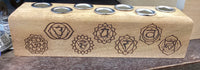 Wooden 7 Chakra Chime Candle Holder