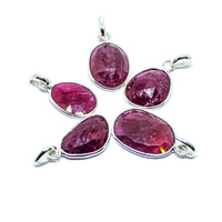 Ruby Gemstone Sterling Silver Pendant Necklaces