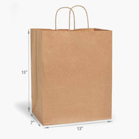 Brown Kraft Paper Retail Shopping Bags