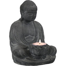 Volcanic Stone Statue & T-light Holder Buddha