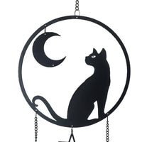 Alchemy Gothic Metal Hanging Decoration Cat Moon Grazer
