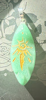 Natural Stone Horse Eye Sun Sign SS Pendant