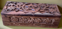 Small Carved Floral Wooden Box with Statement Carving