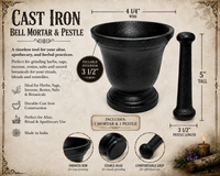 Cast Iron Mortar & Pestle(Bell)